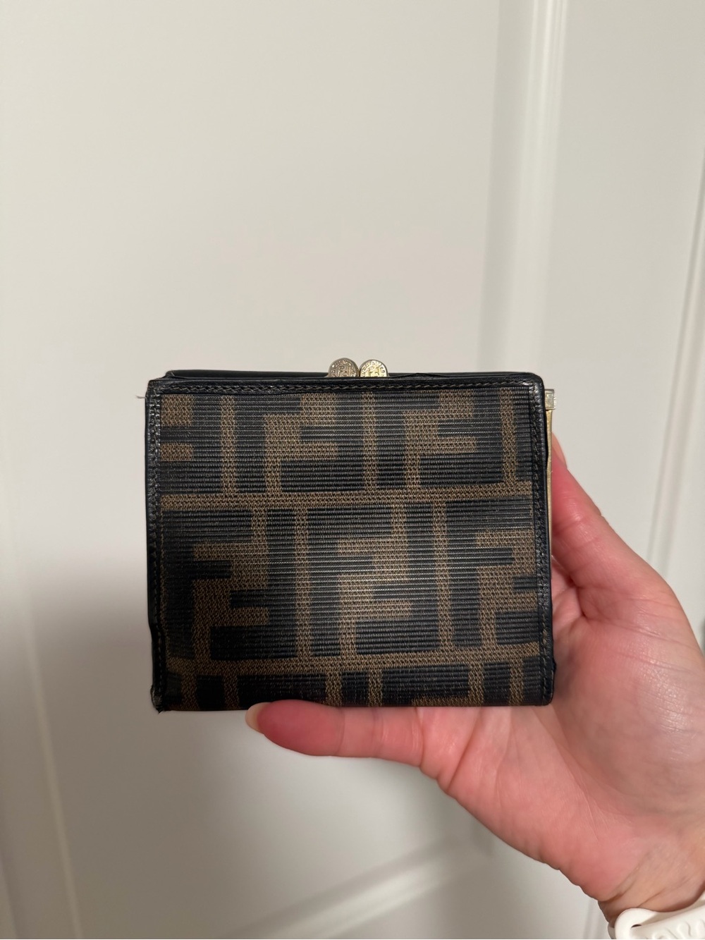 Vintage Fendi Brown & Black FF Canvas Wallet - Picture 2 of 8
